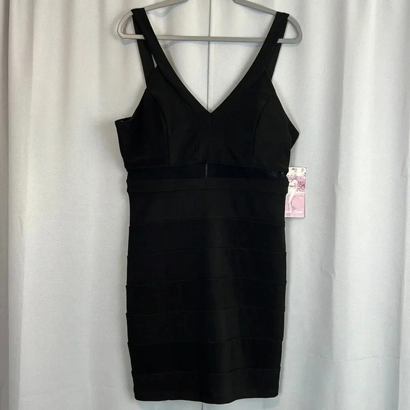 New Emerald Sundae Black Bodycon Mesh Dress Size XXL - Picture 1 of 7